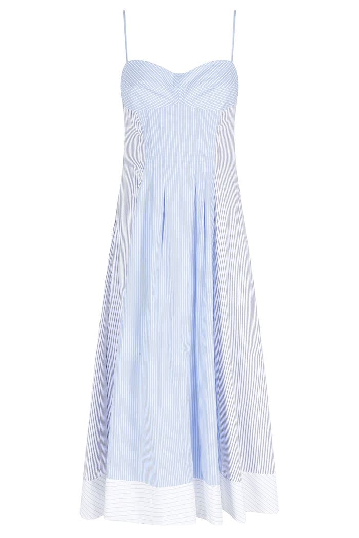 Chamberlain Midi Dress Blue Cotone Abito