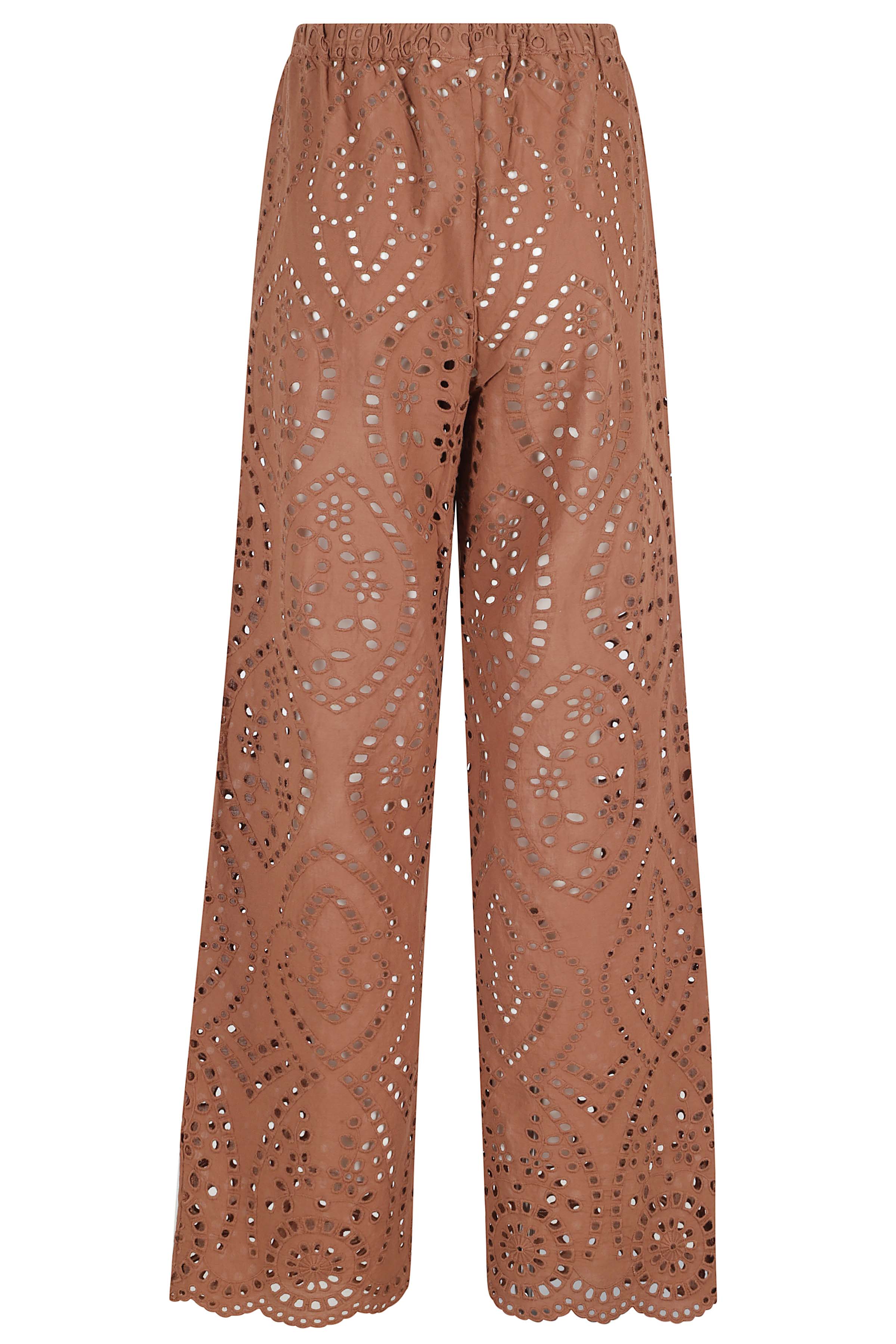 Inez Brown Cotone Pantaloni