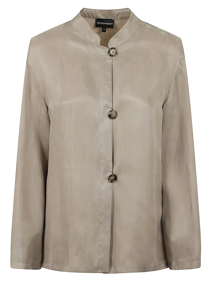 Shirt Grey Lyocell Camicia