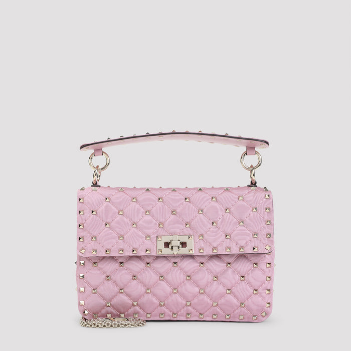 Medium Shoulder Bag Pink & Purple Textile Leather Studs