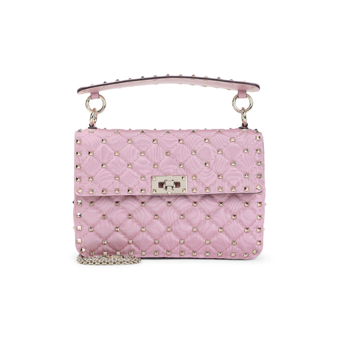 Medium Shoulder Bag Pink & Purple Textile Leather Studs