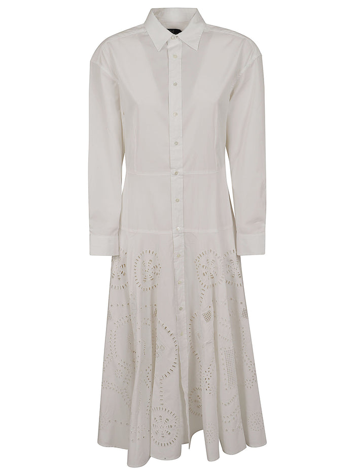Woven-Shirt Dress-Dresses White Abito