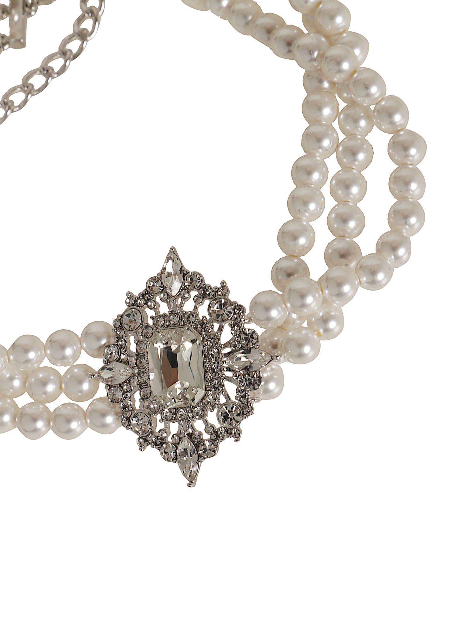 Crystal Pearl Choker Nude & Neutrals Copper Gioielli