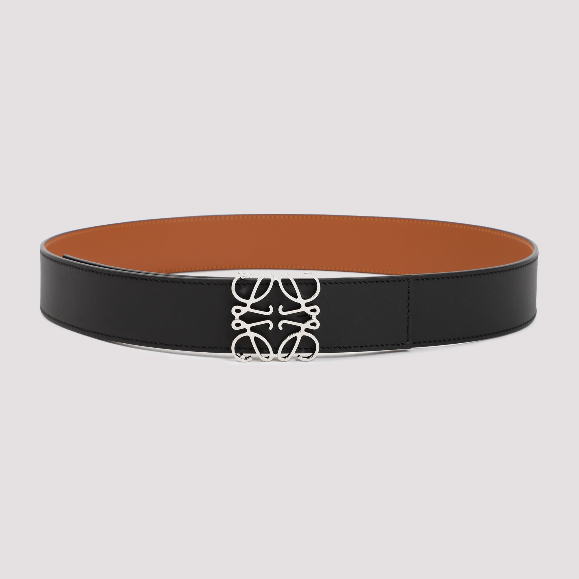 Anagram Reversible 4cm Belt Black Calf Skin