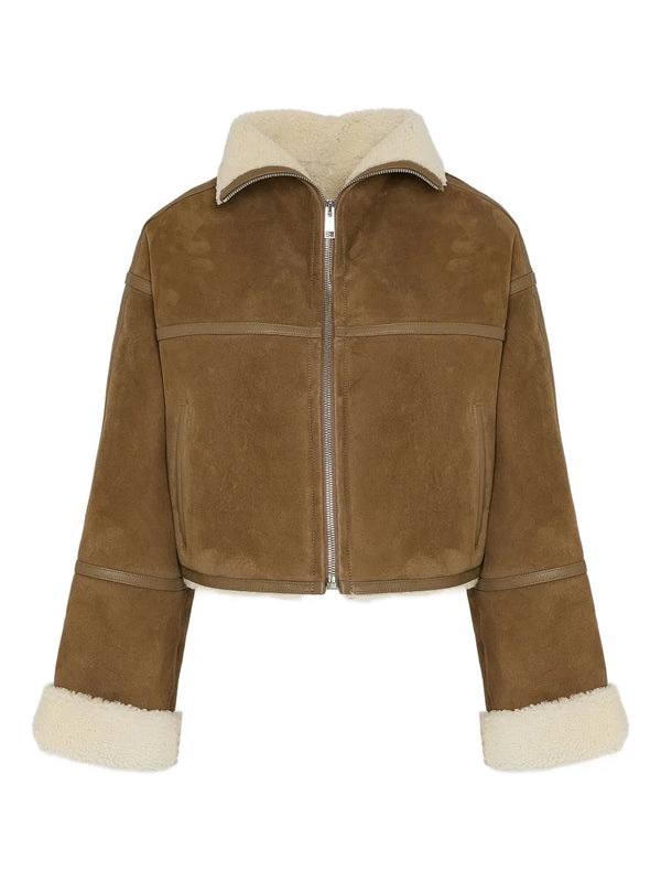 Yves Salomon Lamb Shearling (Outer and Lining) jacket in caramel