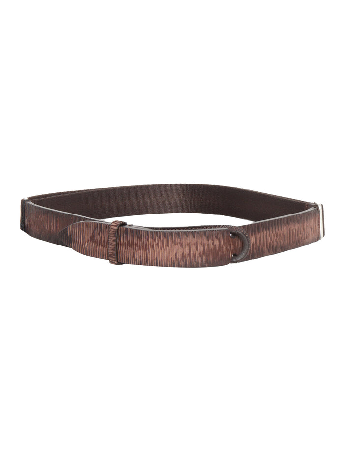No Buckle Belt Brown Lhb Viscose