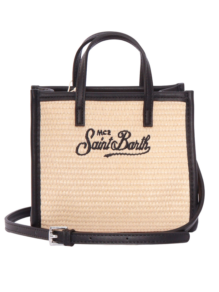Vivian Mini Straw-1100 Emb Beige Paper Polyurethane Handbag