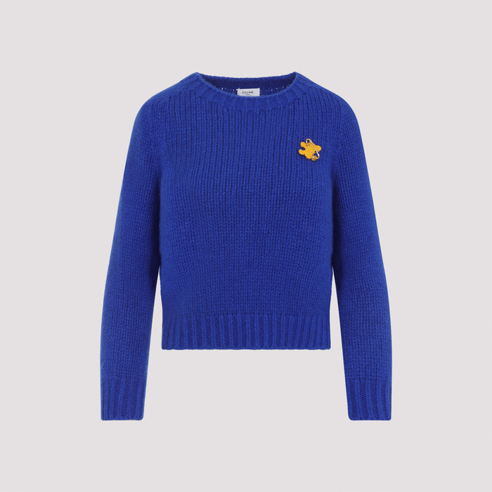 Crewneck Sweater Blue Cashmere Silk