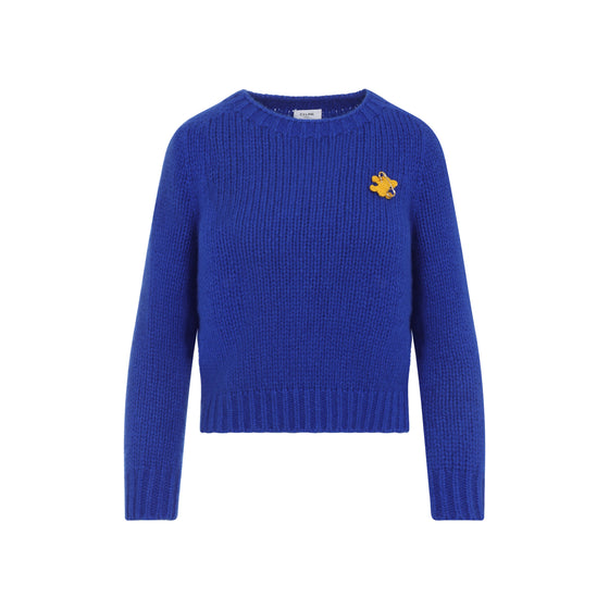 Crewneck Sweater Blue Cashmere Silk
