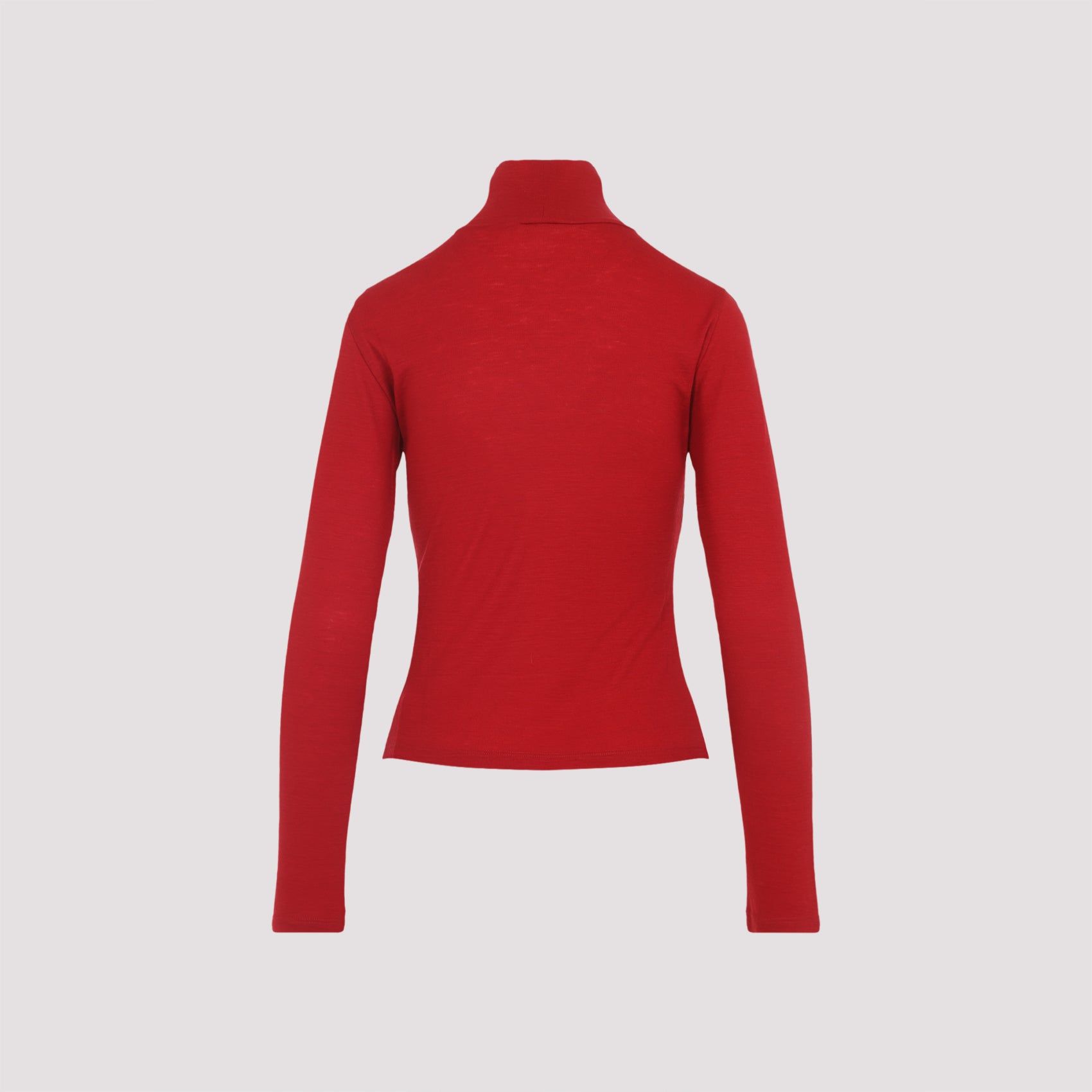 Turtleneck Top Red Wool