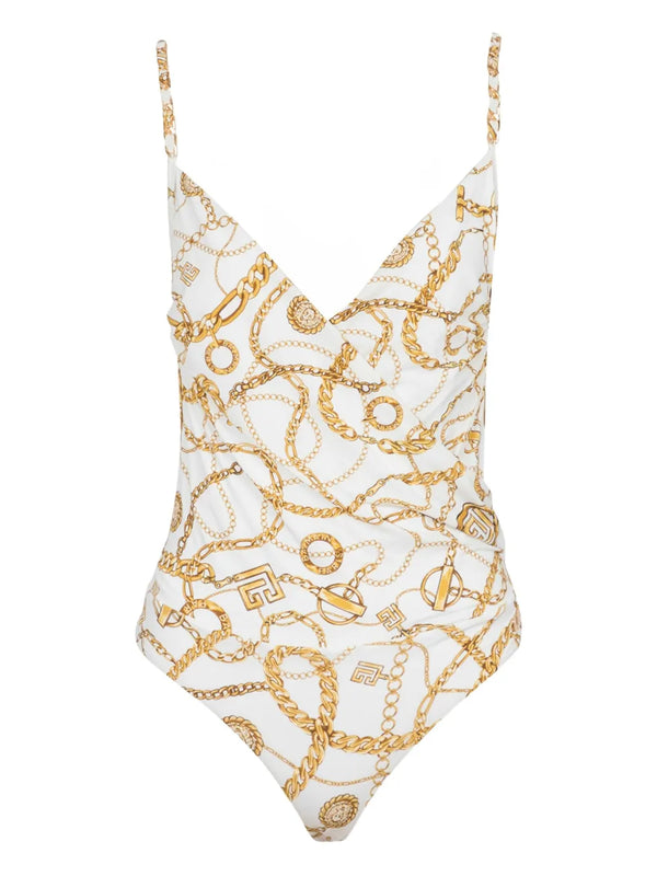 Balmain Polyamide 85% swimsuit in white