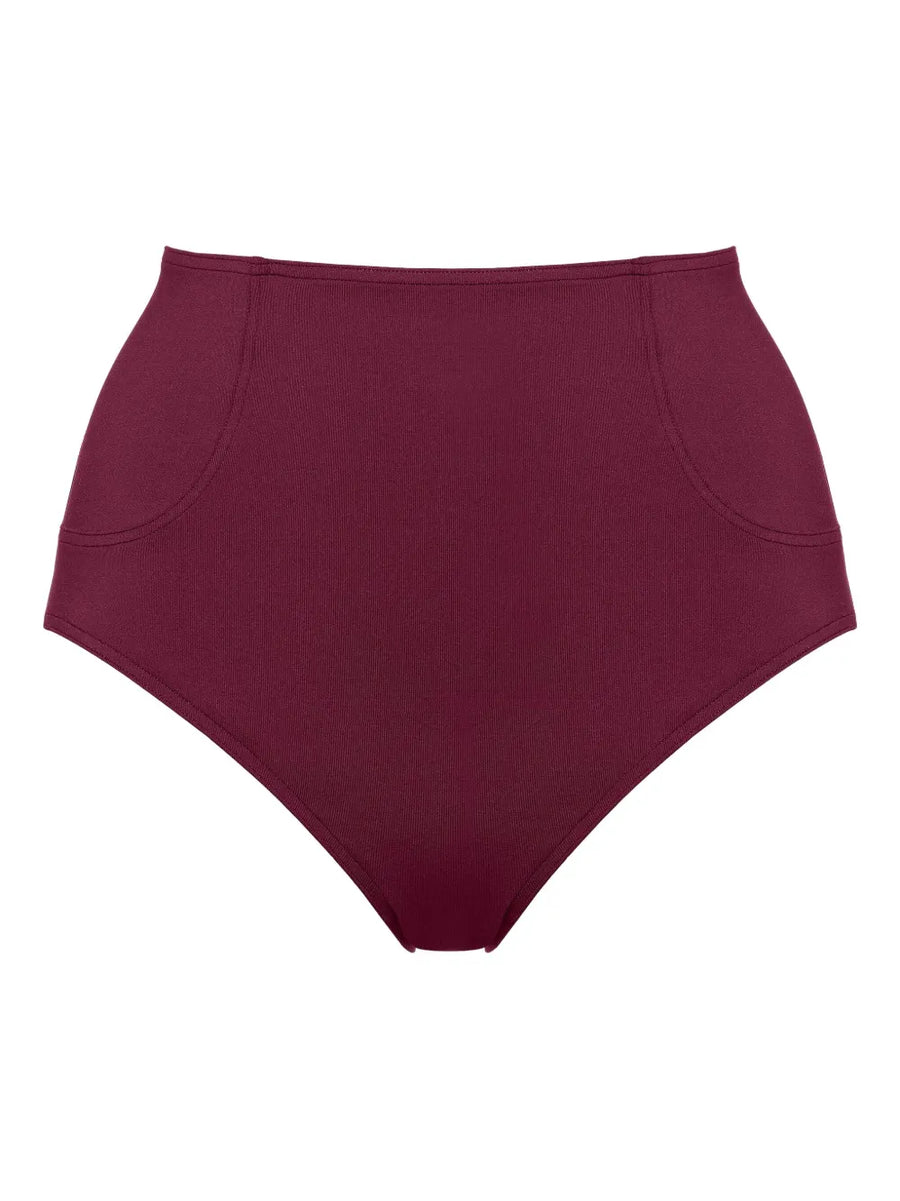 Eres Polyamide 77% high-waisted briefs in burgundy
