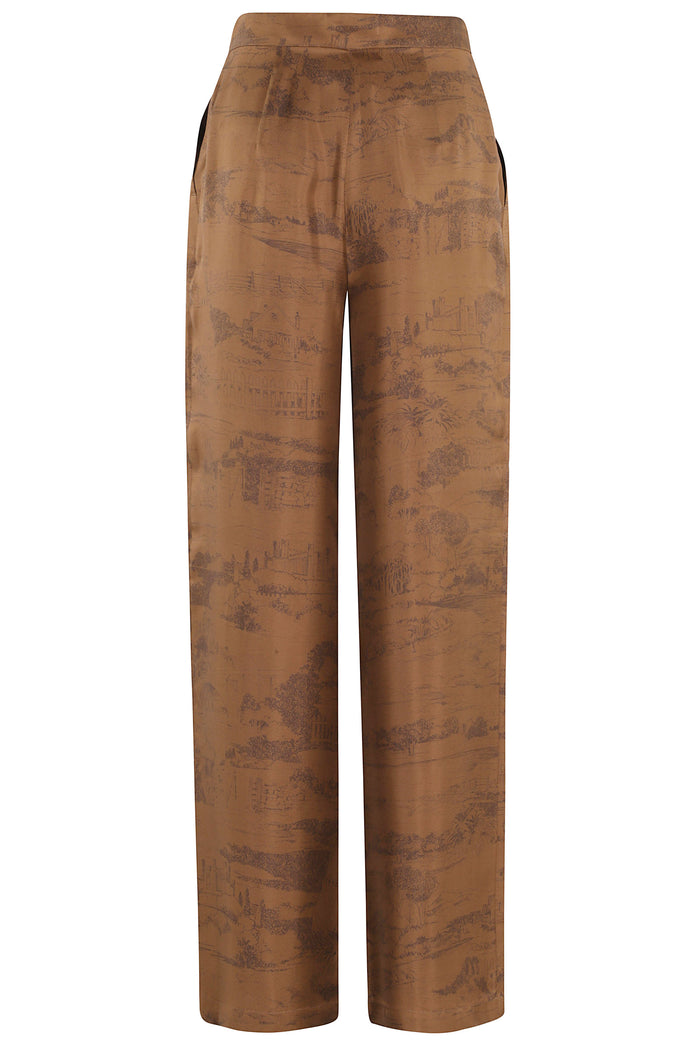 Vasaio Brown Silk Pantaloni