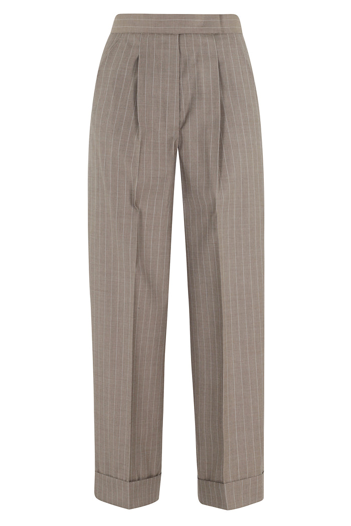 Manetta Brown Lana Vergine Pantaloni