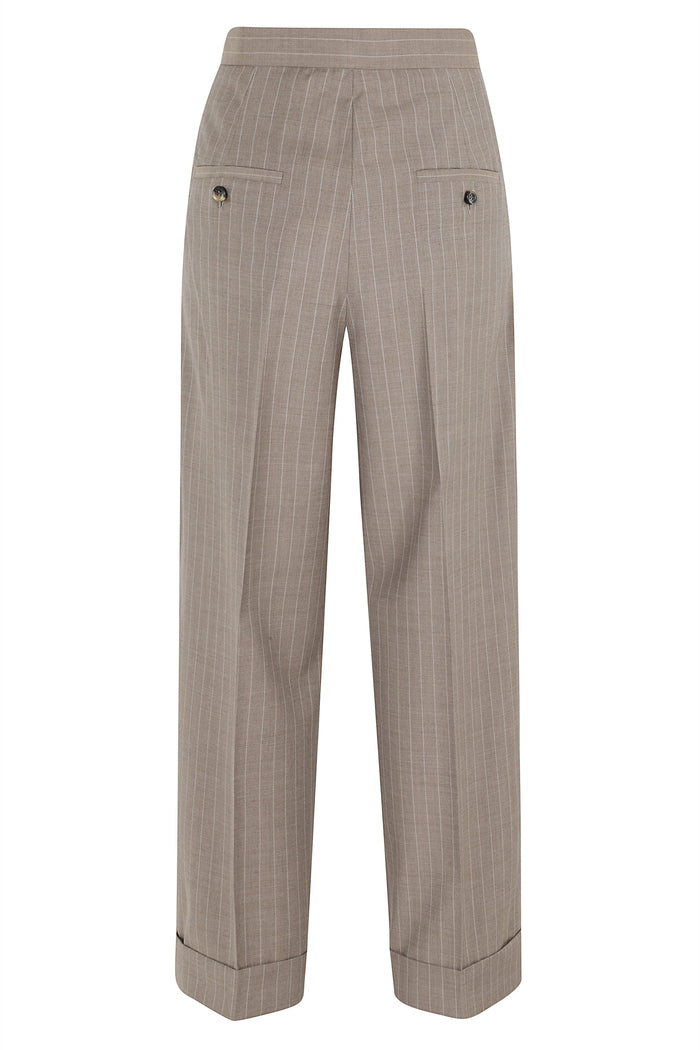 Manetta Brown Lana Vergine Pantaloni