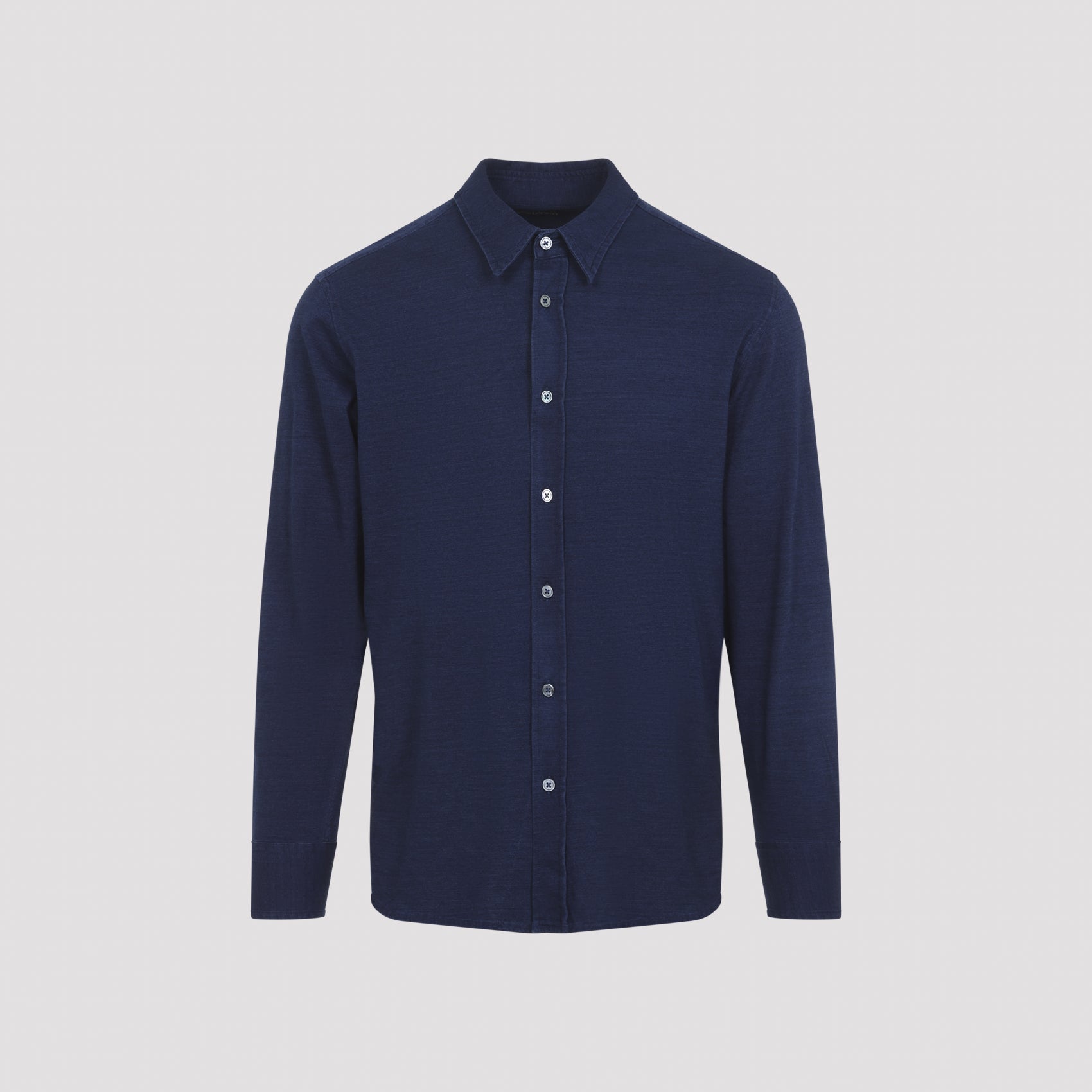 Long Sleeves Shirt Blue Cotton