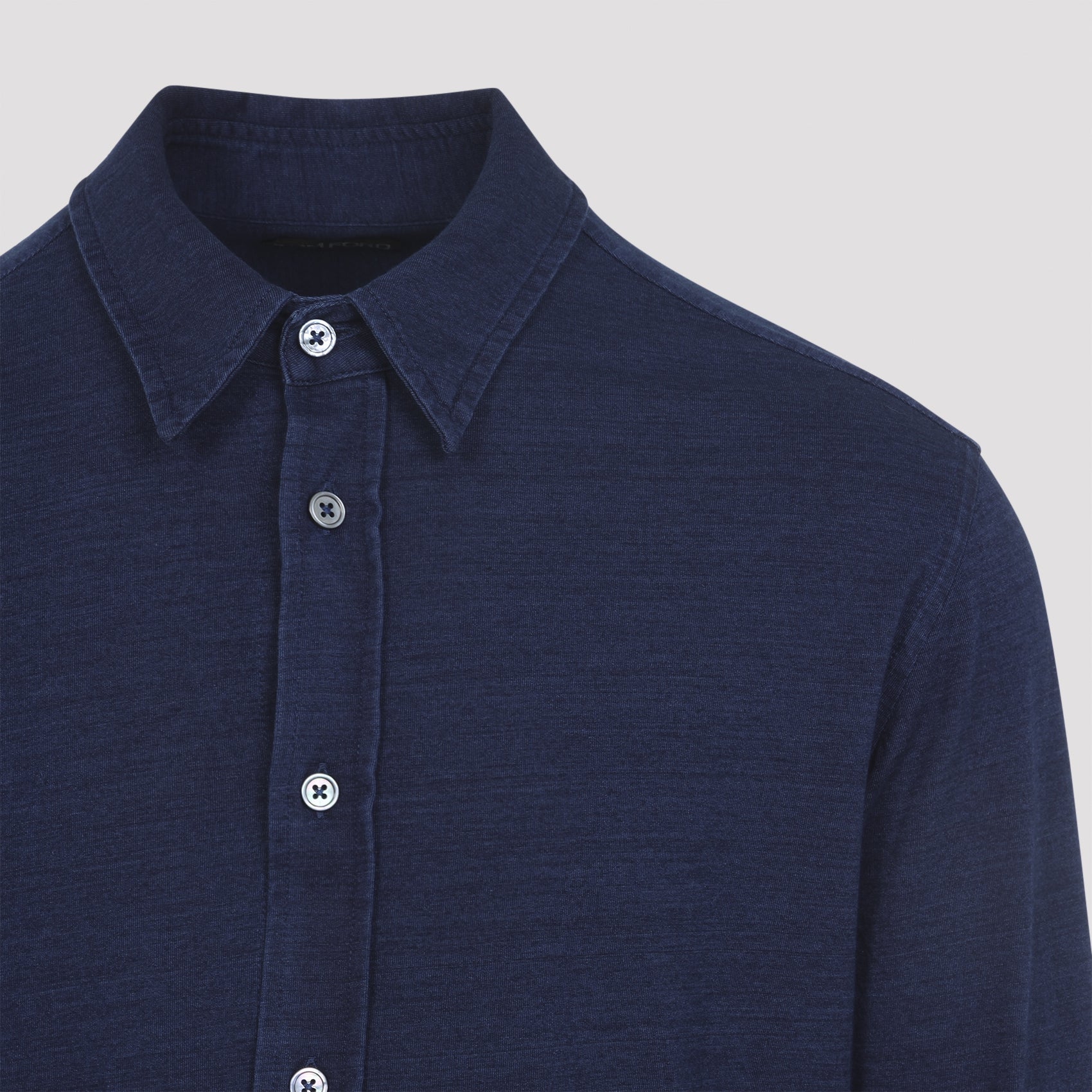 Long Sleeves Shirt Blue Cotton