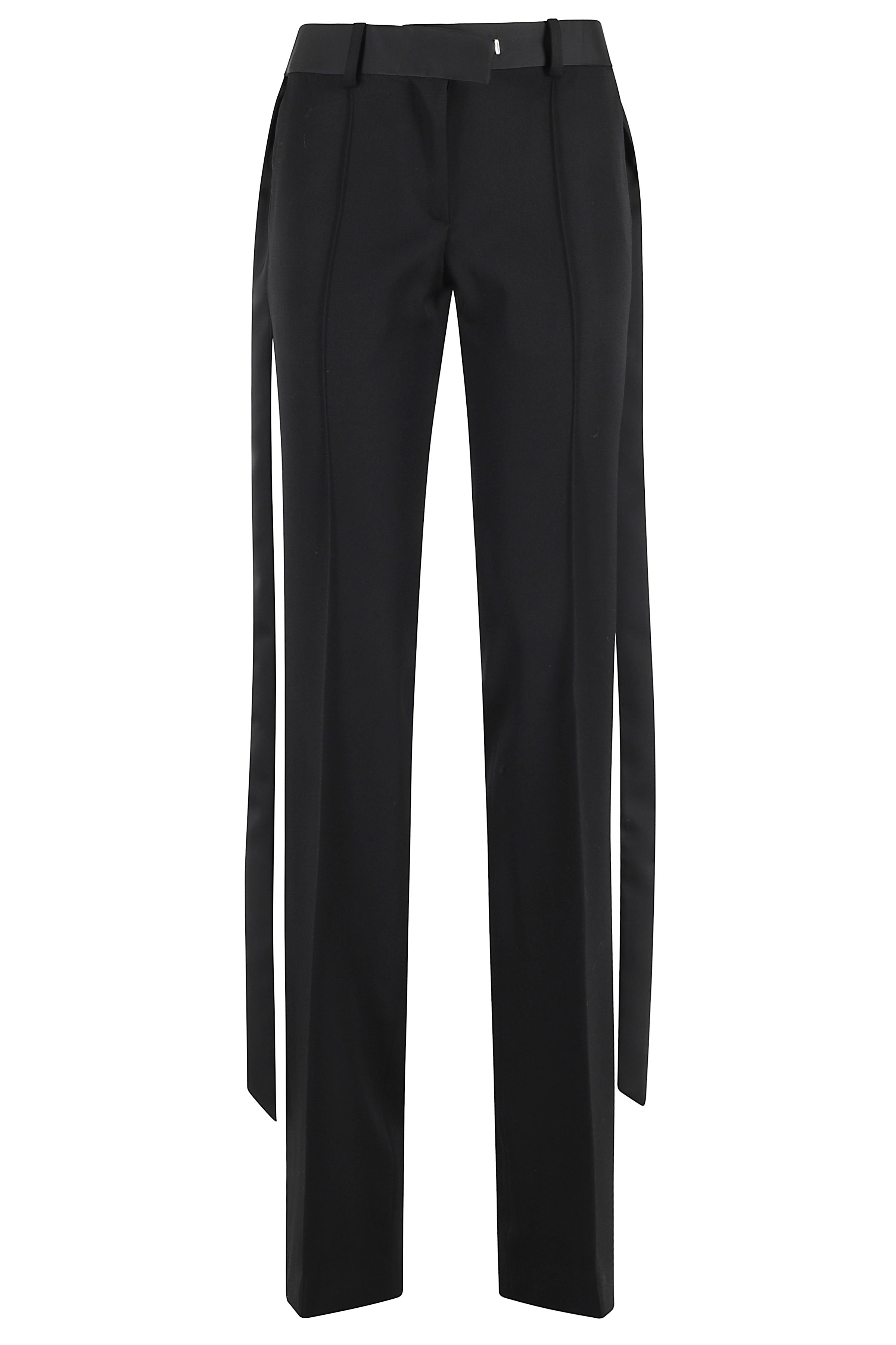 Long Pant Black Lana Vergine Lining: Viscosa Pantaloni