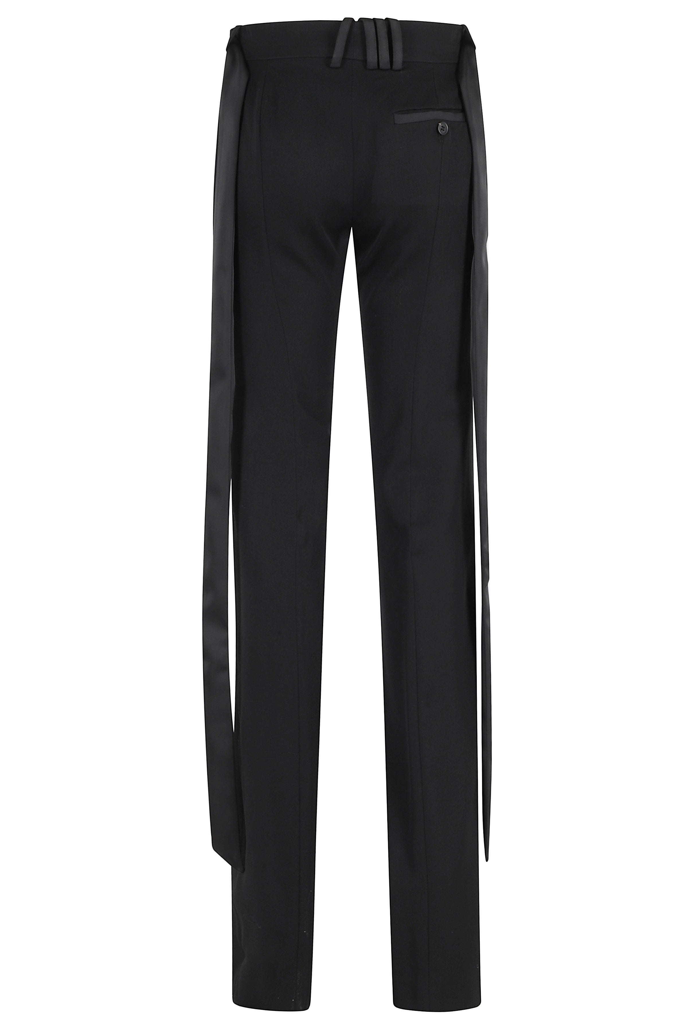 Long Pant Black Lana Vergine Lining: Viscosa Pantaloni