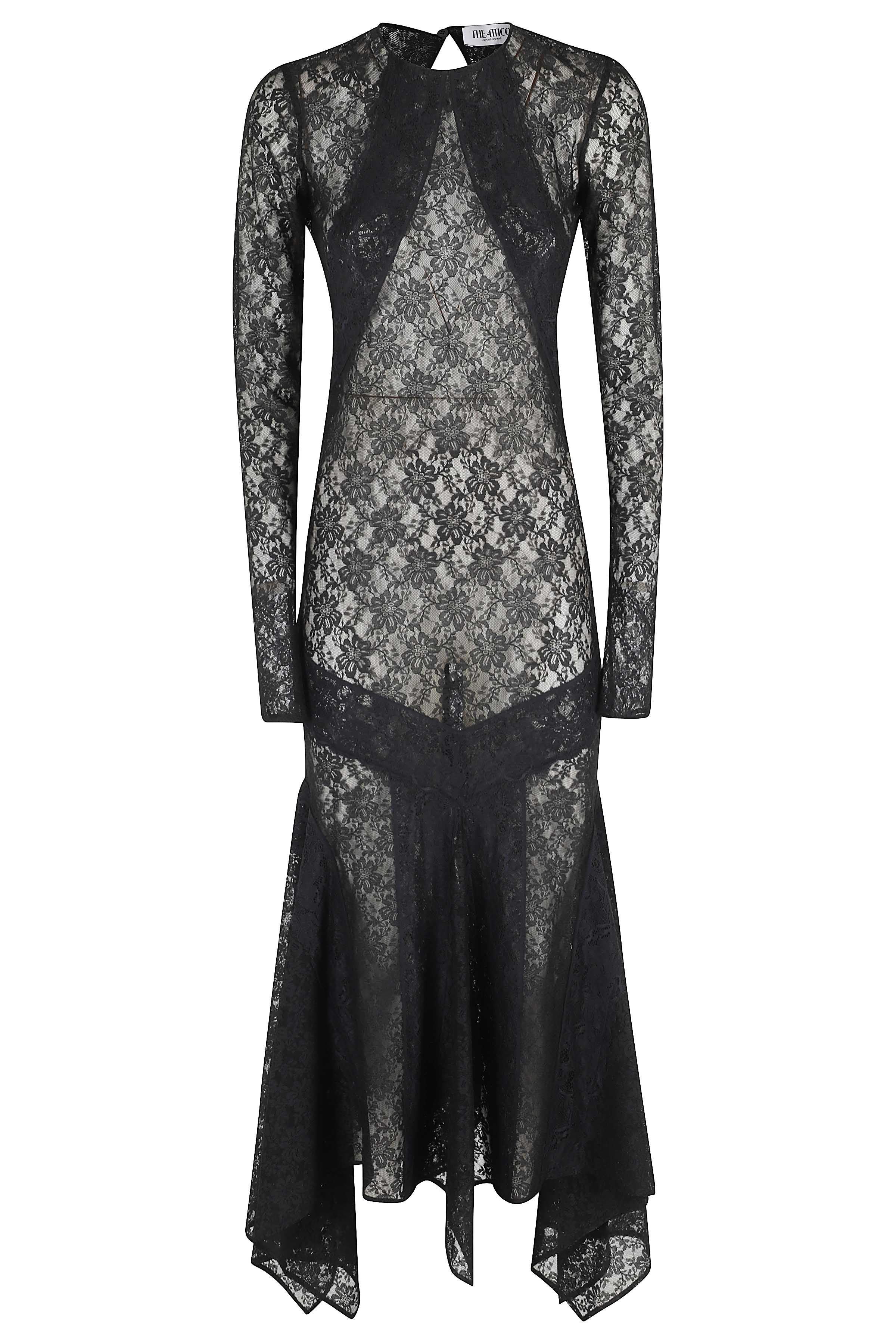 Midi Dress Black Polyamide Elastodiene Abito
