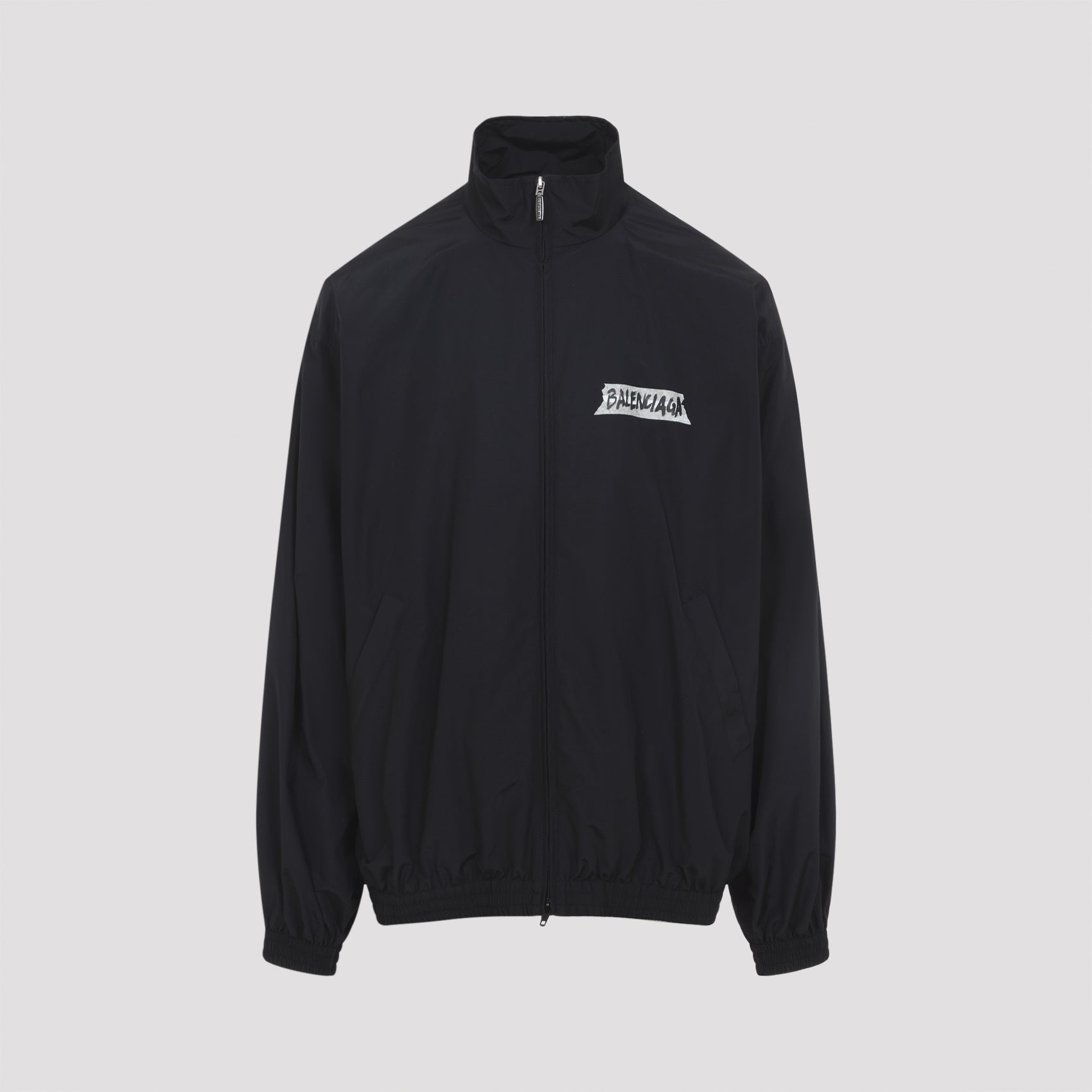 Medium Fit Jacket Black Cotton Polyamide