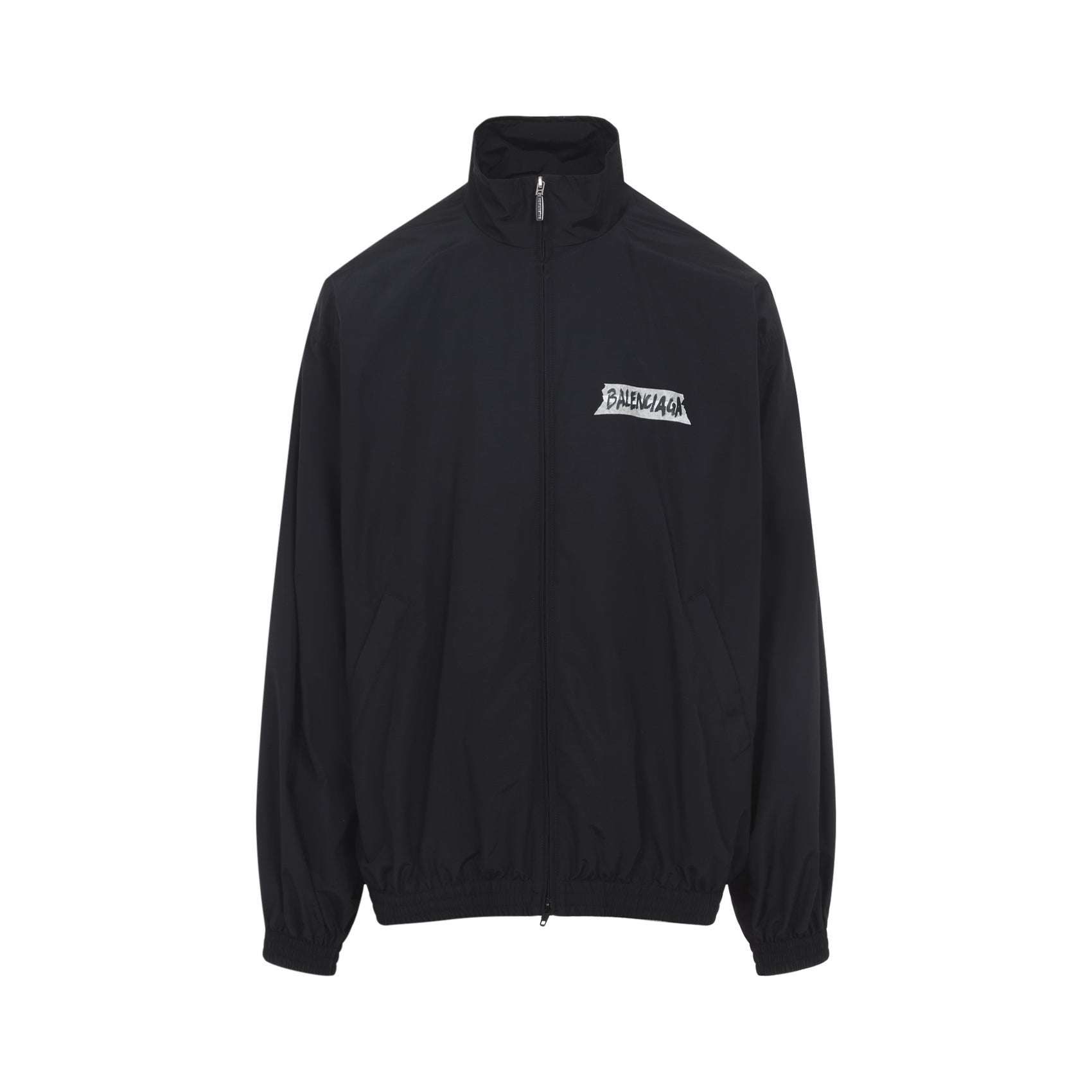 Medium Fit Jacket Black Cotton Polyamide
