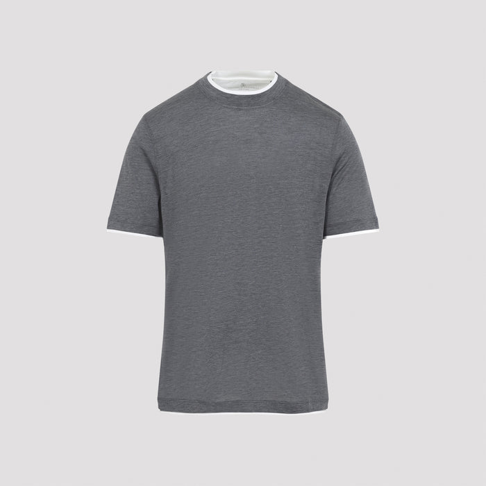 Silk T-shirt Grey Cotton Tshirt