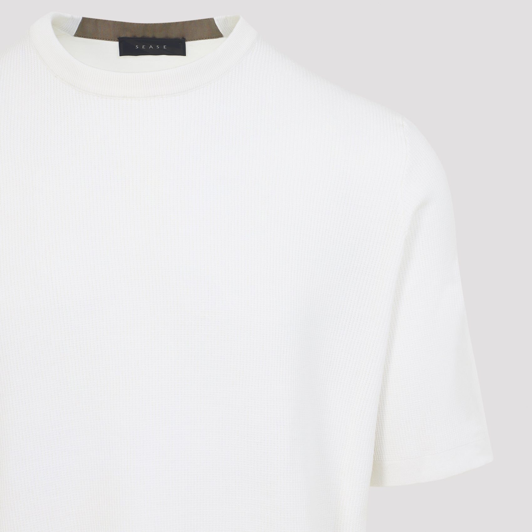 Easy Care Waffle T-shirt White Virgin Wool Tshirt