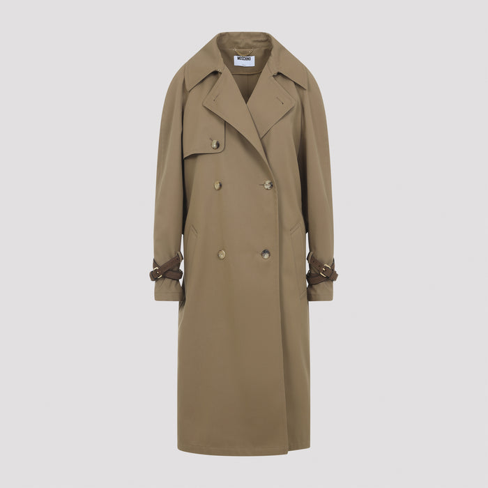 Trench Brown Polyester Cotton Coat