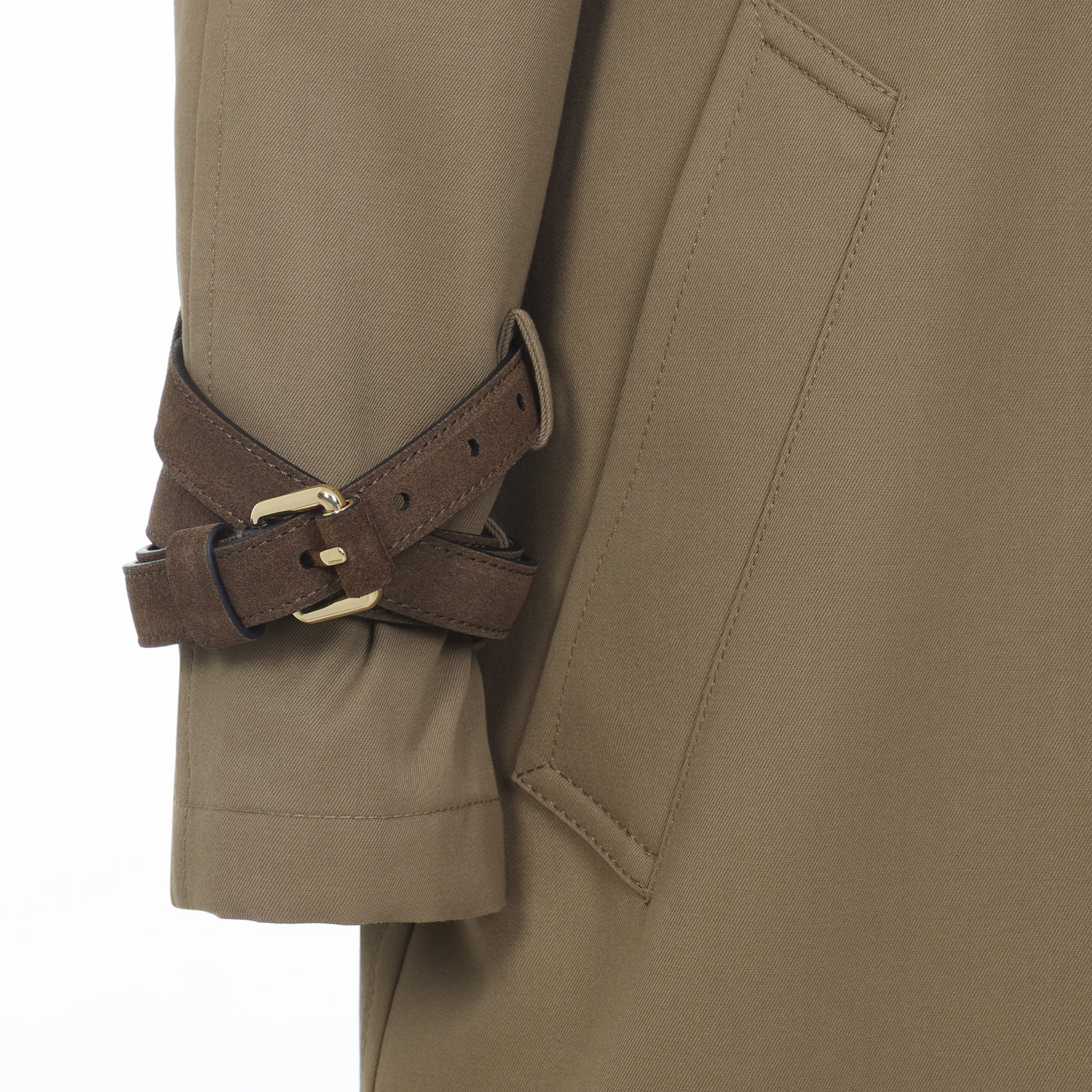 Trench Brown Polyester Cotton Coat