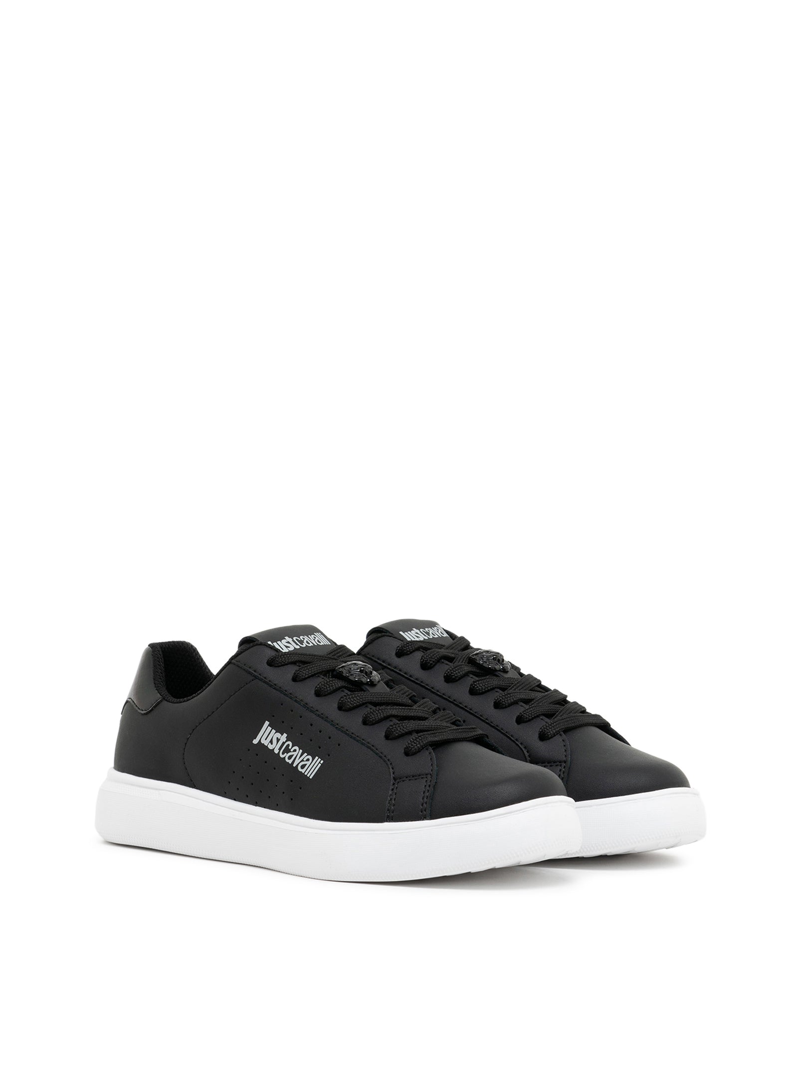 Just Cavalli Sneakers Black Calf Leather