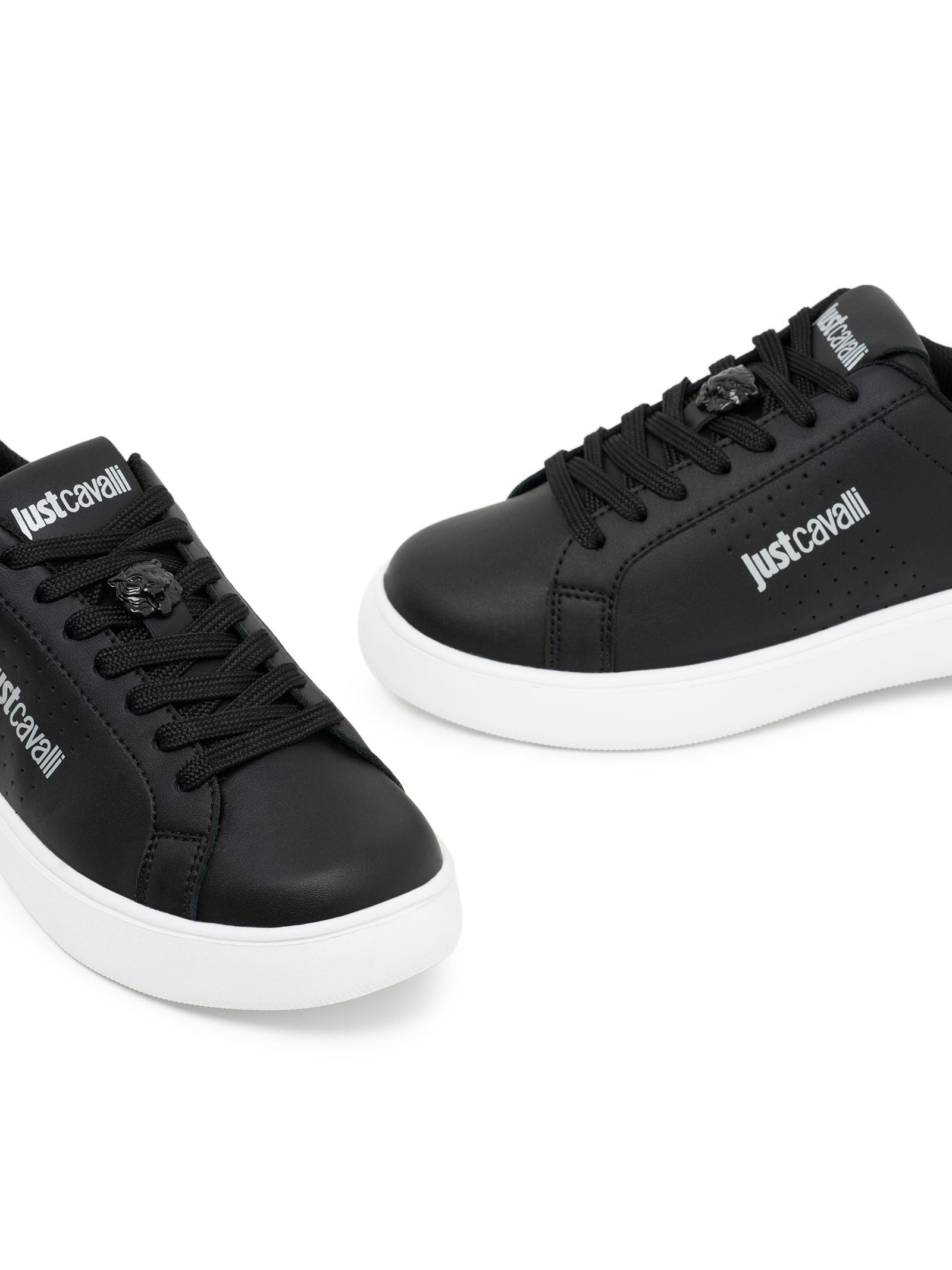 Just Cavalli Sneakers Black Calf Leather
