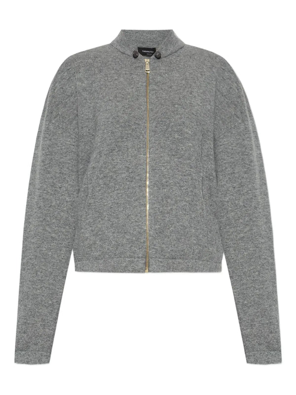 Fabiana Filippi Virgin Wool 100% cardigan in charcoal grey