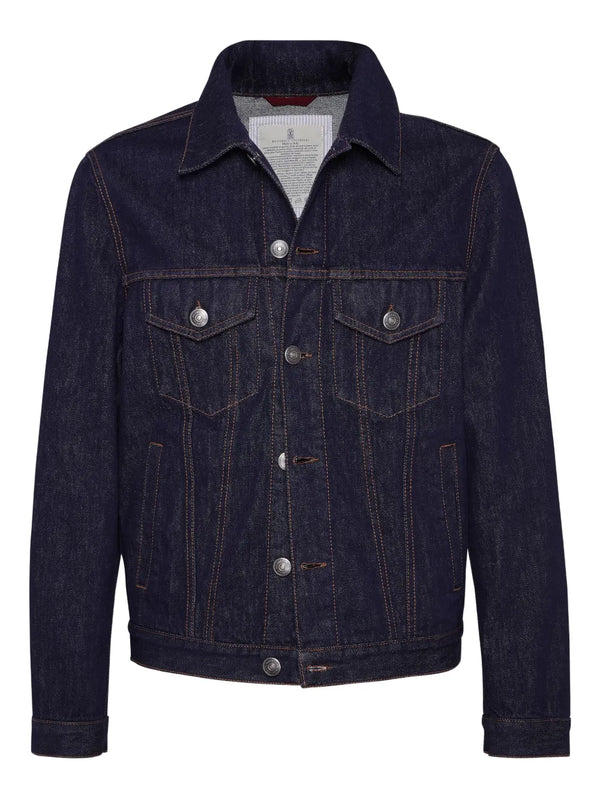 Brunello Cucinelli Pure cotton 100% denim jacket in indigo