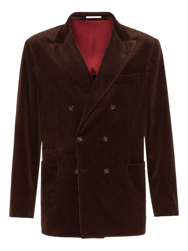 Brunello Cucinelli 91% cotton blazer in brown