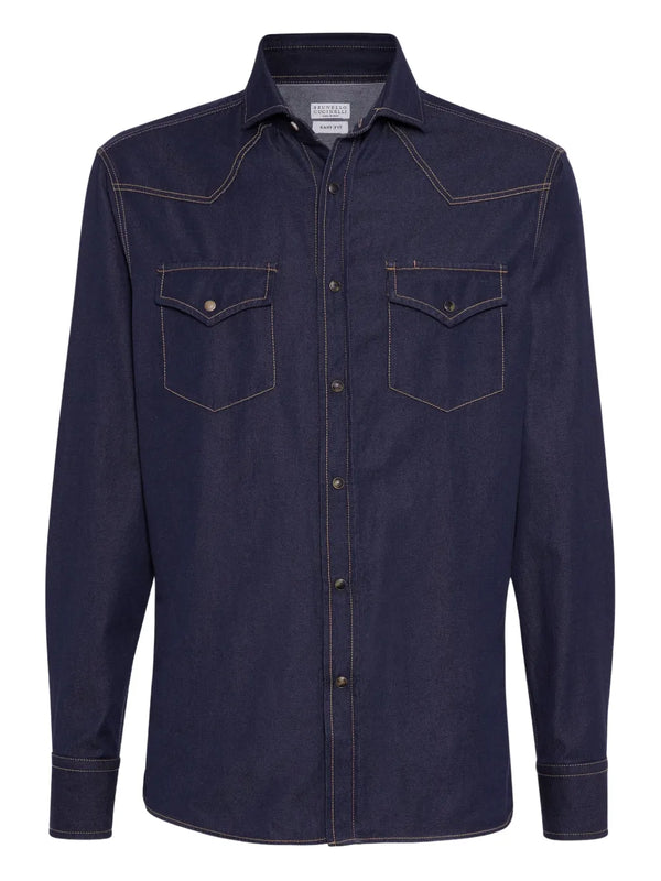 Brunello Cucinelli Cotton 100% shirt in indigo