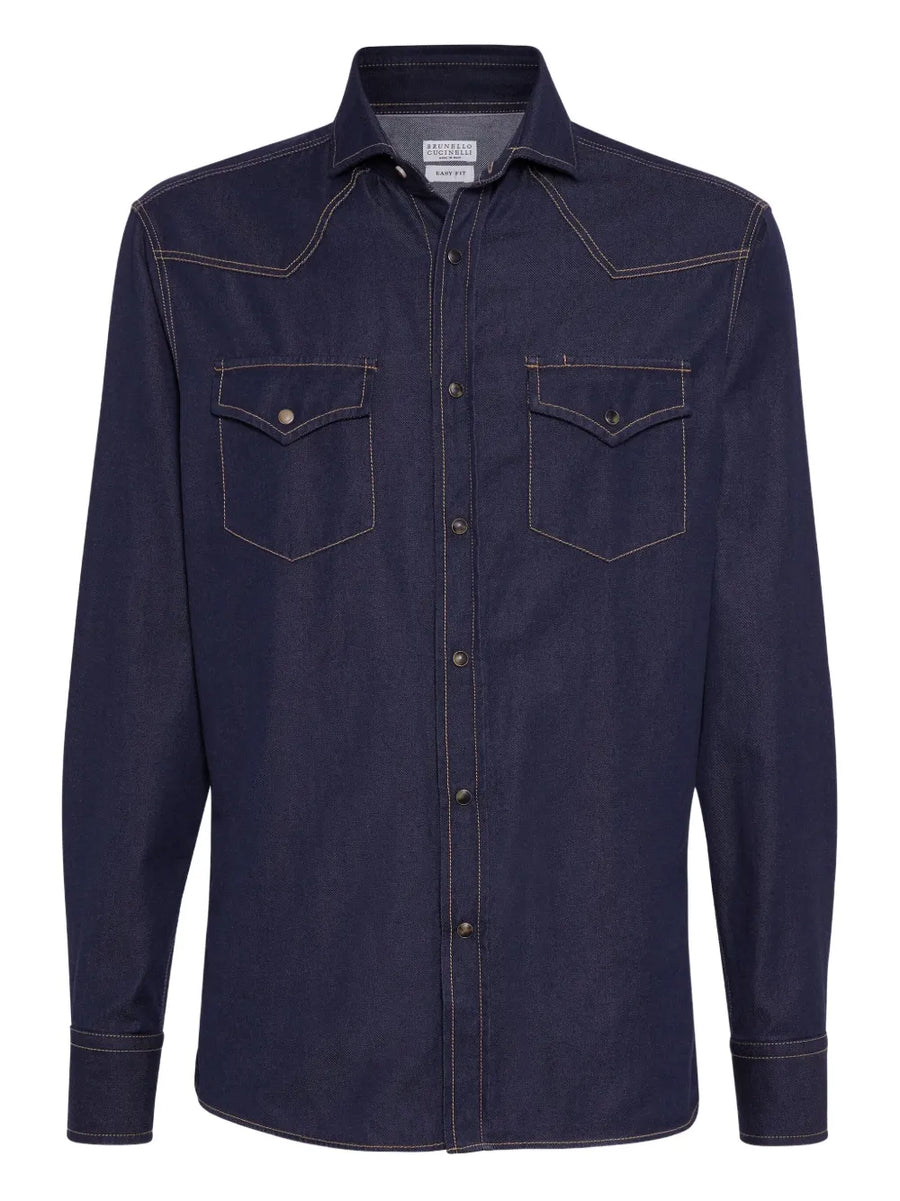 Brunello Cucinelli Cotton 100% shirt in indigo