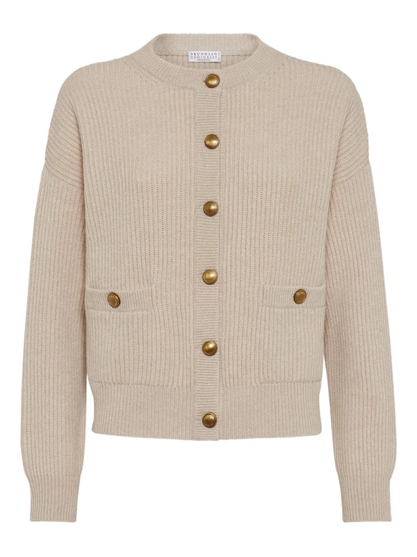 Brunello Cucinelli Virgin Wool 60% cardigan in beige