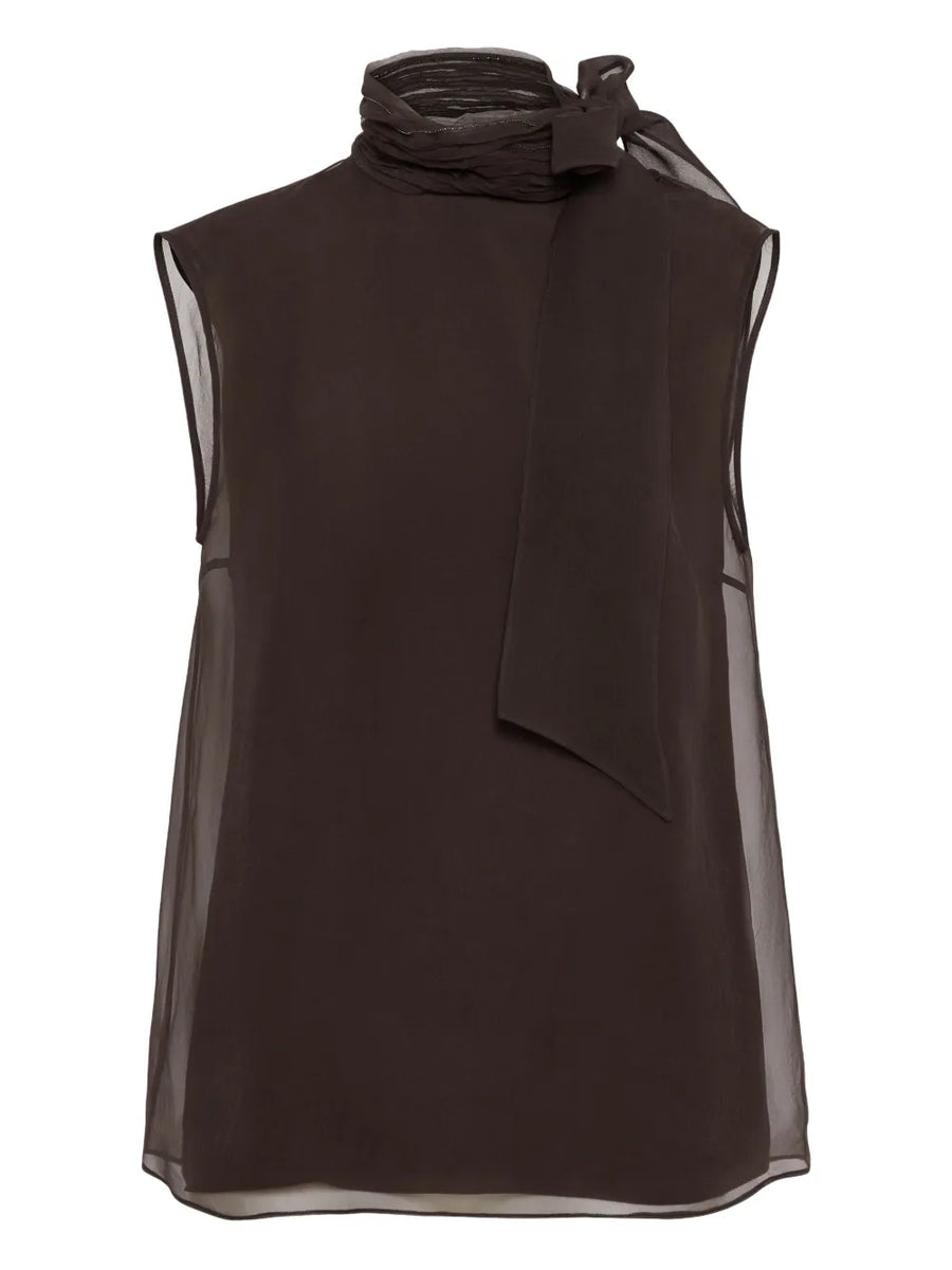 Brunello Cucinelli Silk 100% blouse in brown
