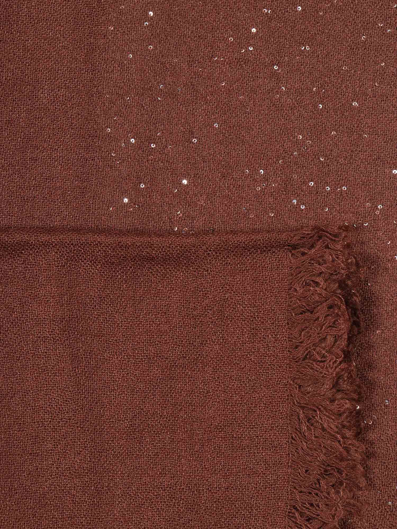 Kundy 85x185 Scarf Brown Virgin Wool Silk Polyester