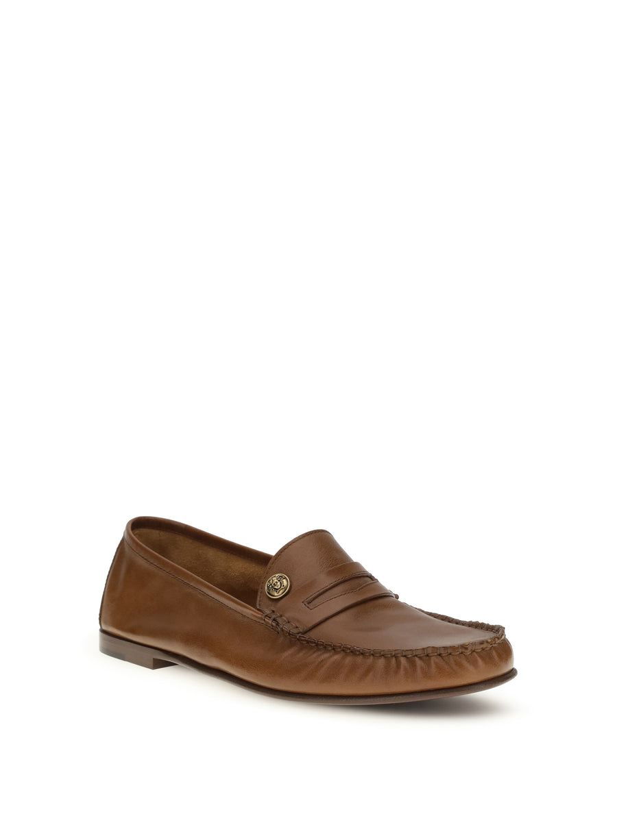 Leather Loafers Rovere-Gold Calf