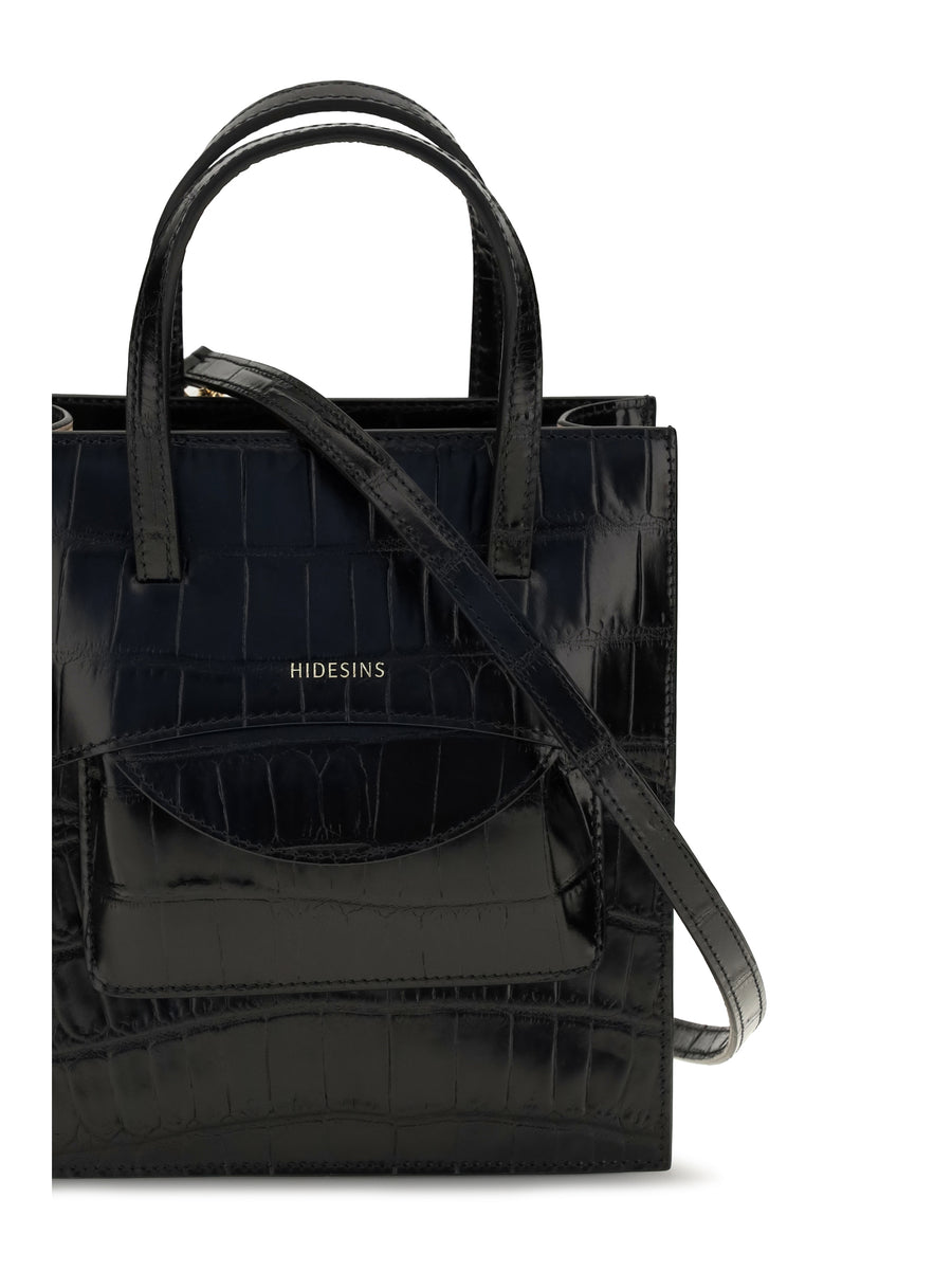 Leather Handbag Pocket Black Calf Shoulder Bags