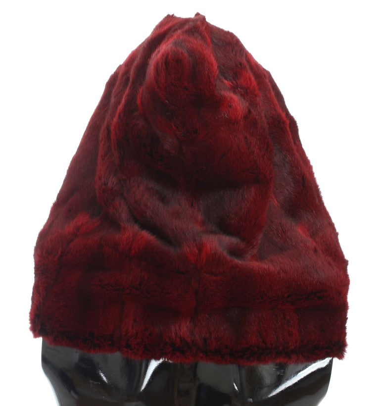 Dolce & Gabbana 100% Hamster Fur hooded shawl in red — view 3