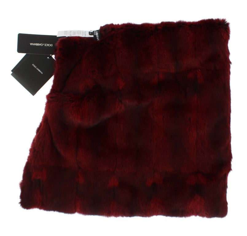 Dolce & Gabbana 100% Hamster Fur hooded shawl in red — view 5