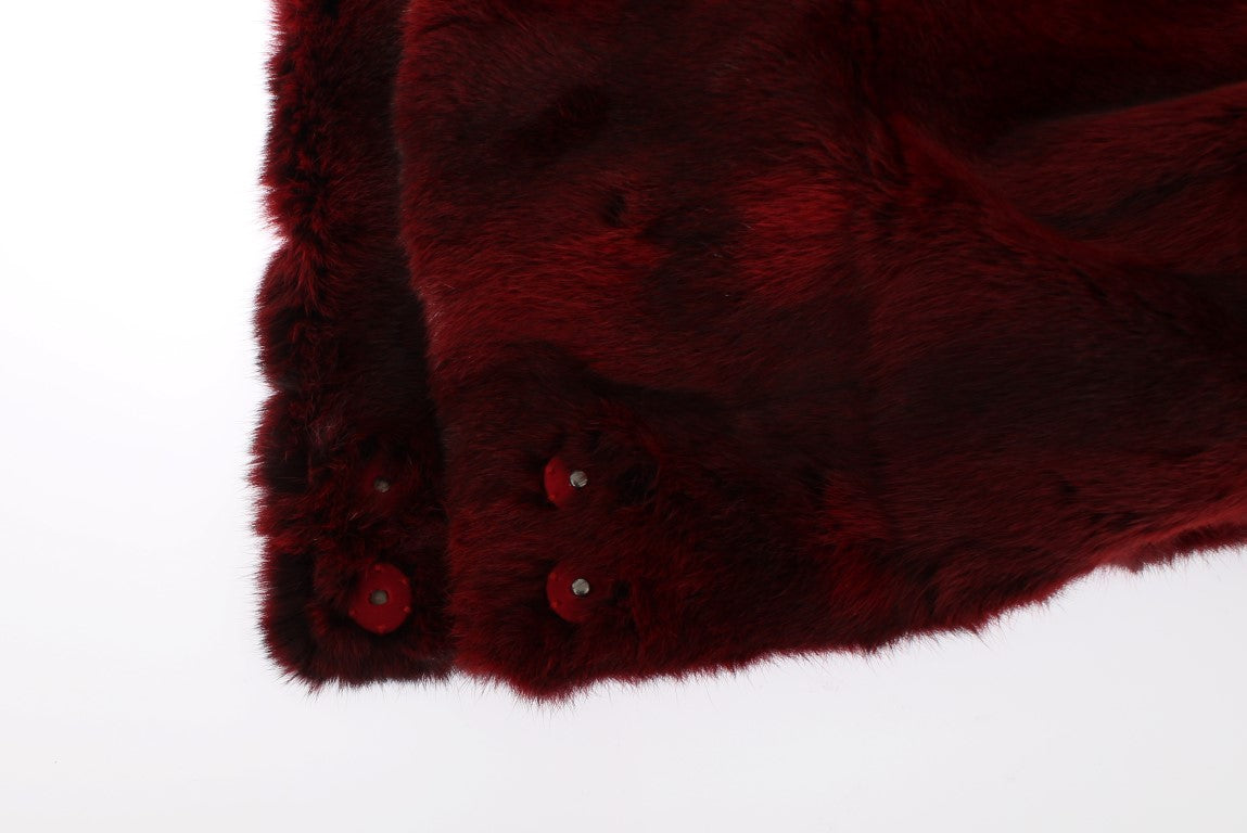 Dolce & Gabbana 100% Hamster Fur hooded shawl in red — view 8