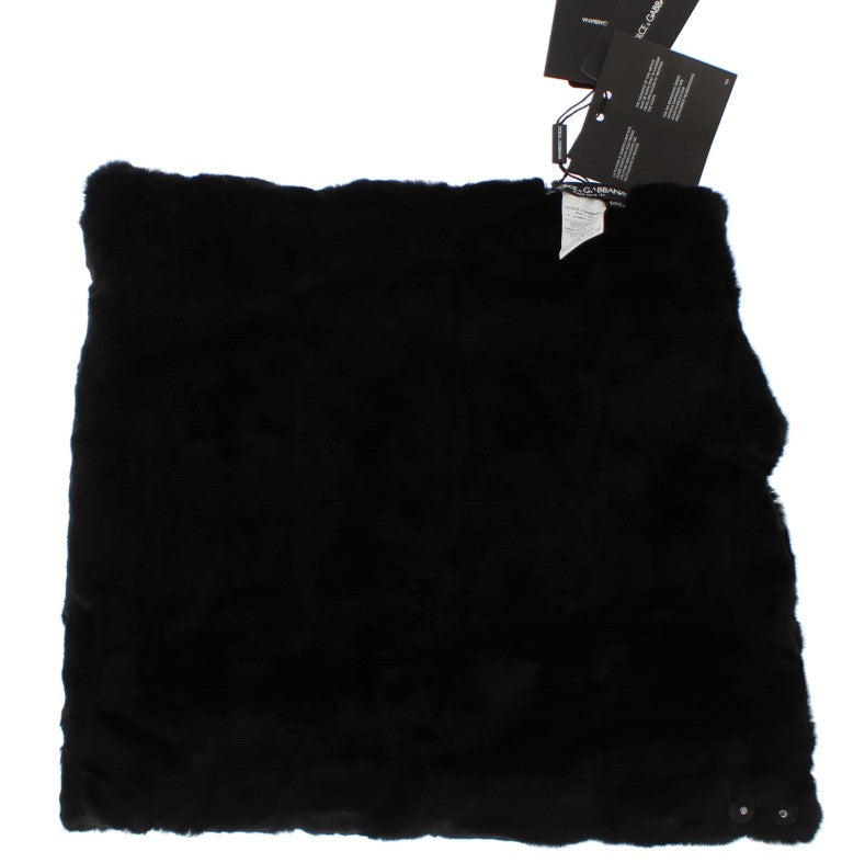 Dolce & Gabbana 100% Weasel Fur scarf in black — view 6