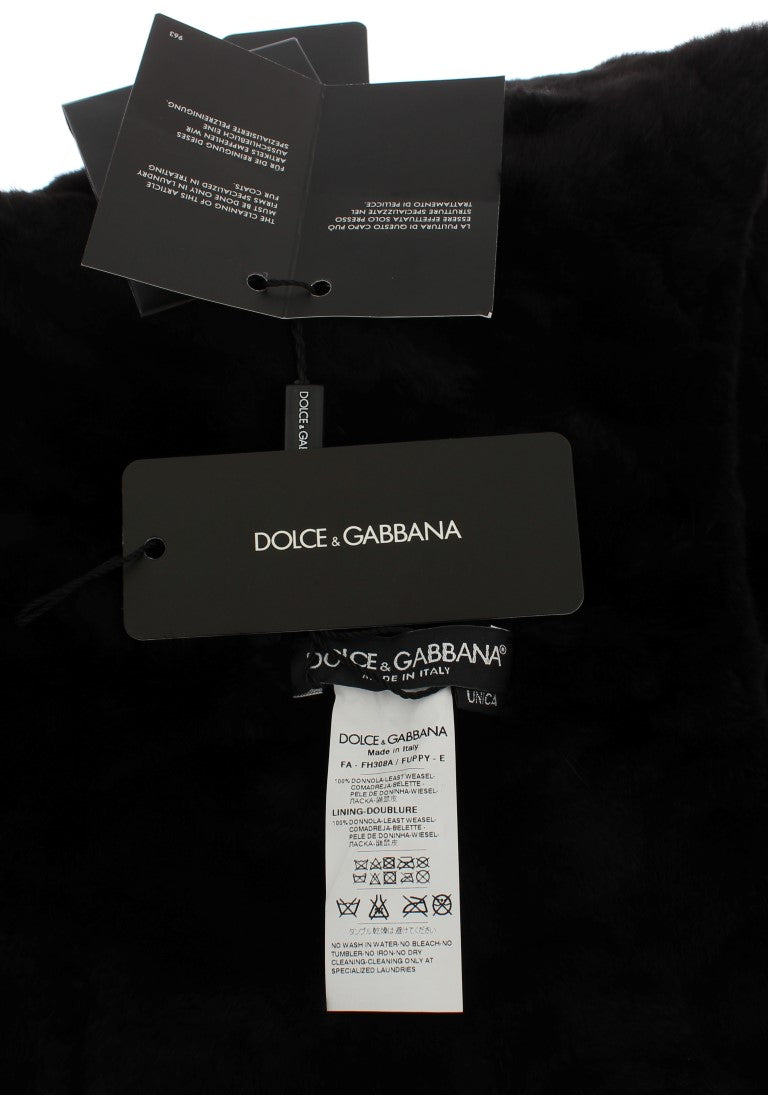 Dolce & Gabbana 100% Weasel Fur scarf in black — view 8