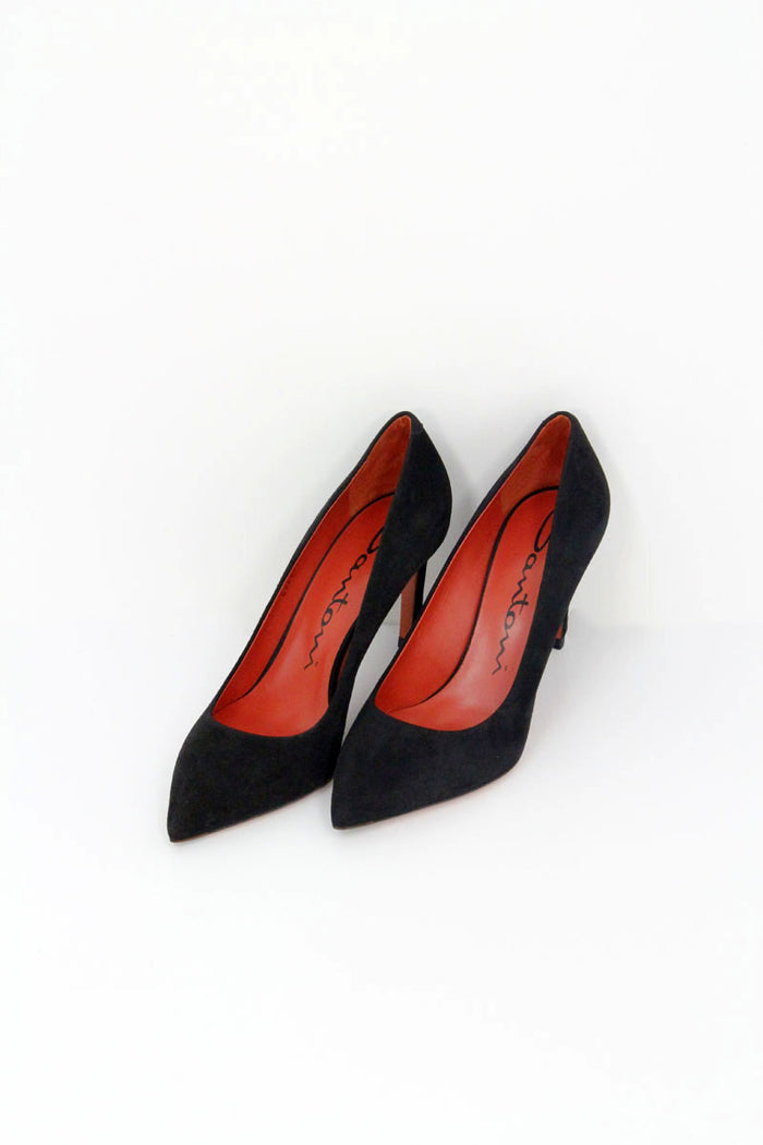 Santoni With Heel Black 100le