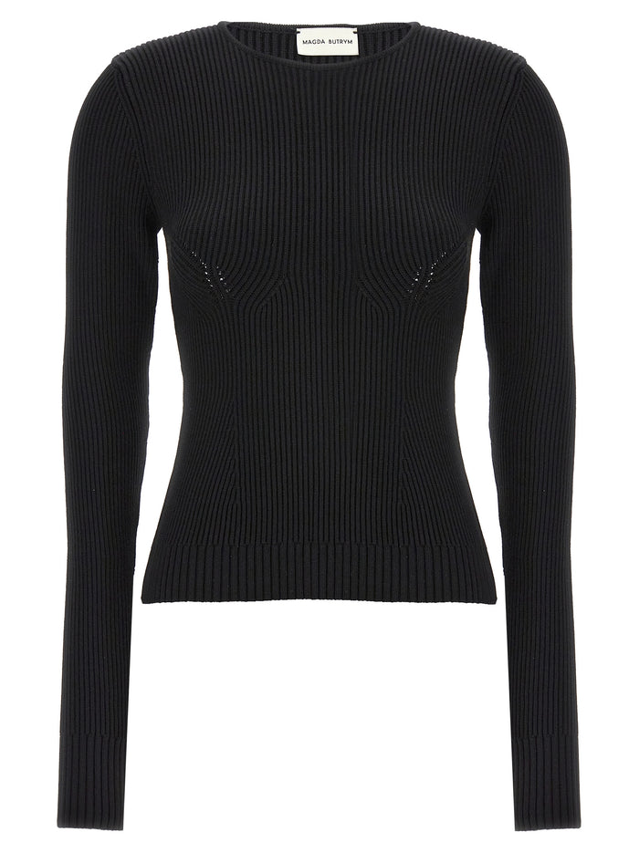 07 sweater Black Viscose Sweater, Cardigans
