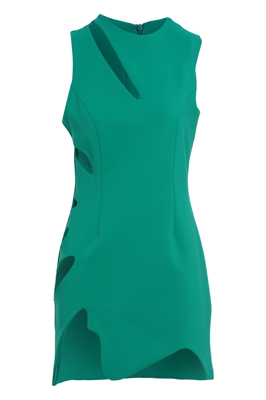 Mini Dress With Cut Out Details Green Polyamide